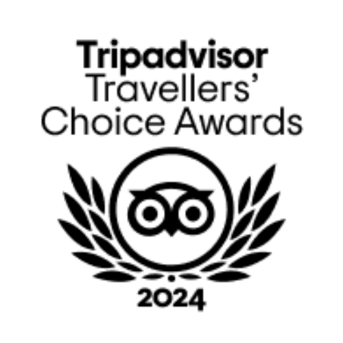 TripAdvisor Travellers’ Choice 2024 logo, recognising top-rated hotels based on guest reviews.